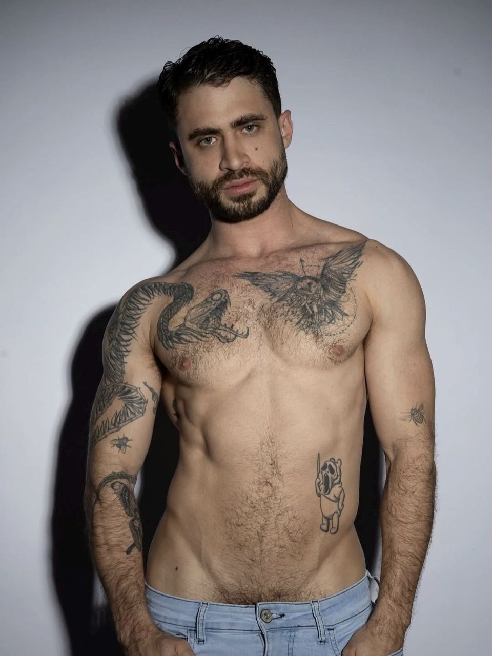 Brazilian gay porn performer Leonardo Origa, photo by Grand Hotel Studio
